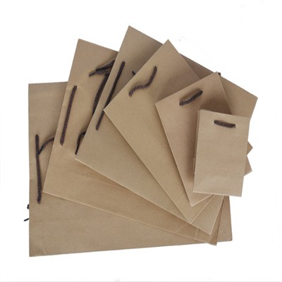 PC011 Customized solid color kraft paper bag Garment bag Tote bag Green gift bag Eco bag manufacturer front view
